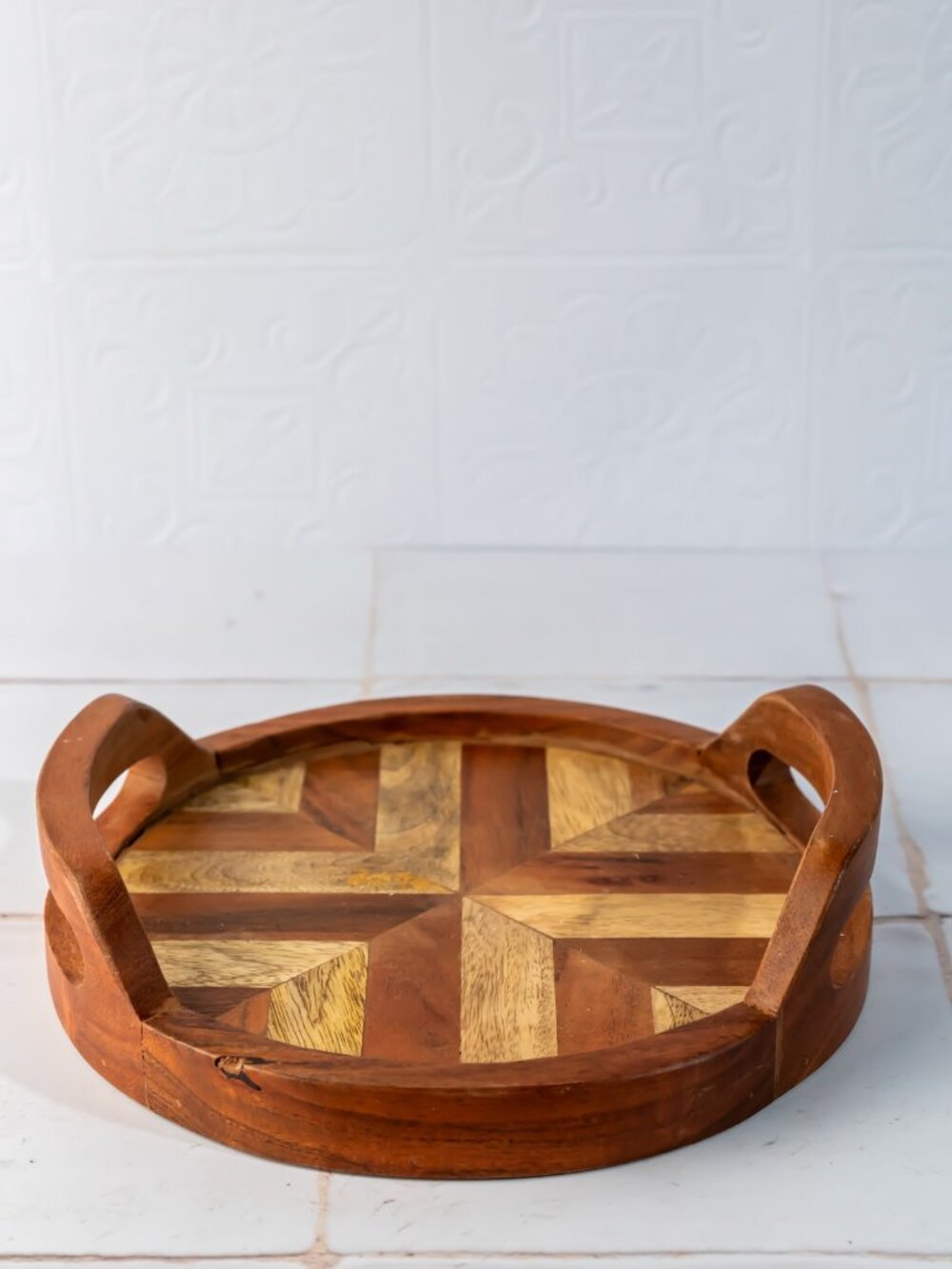 Small Wood Round Tray